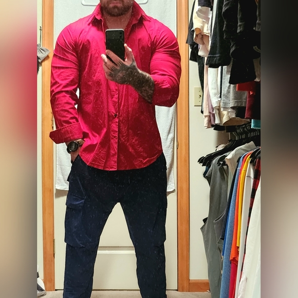 Express Other - Modern Fit Express Men's Solid Stretch Dress Shirt XL